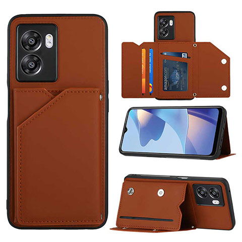 Funda Lujo Cuero Carcasa YB2 para Oppo A77 5G Marron