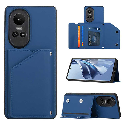 Funda Lujo Cuero Carcasa YB2 para Oppo Reno10 5G Azul