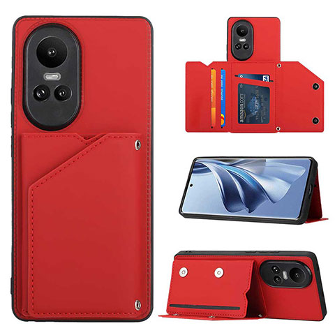 Funda Lujo Cuero Carcasa YB2 para Oppo Reno10 5G Rojo