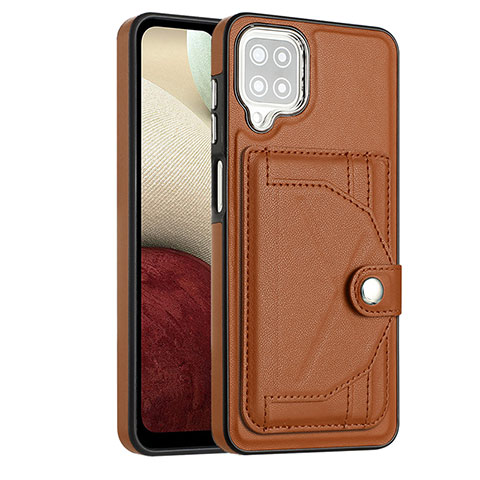 Funda Lujo Cuero Carcasa YB2 para Samsung Galaxy A12 5G Marron