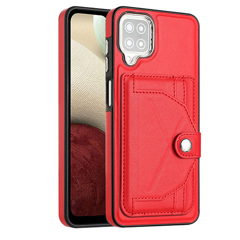 Funda Lujo Cuero Carcasa YB2 para Samsung Galaxy A12 Nacho Rojo