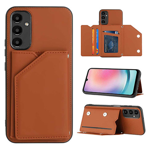 Funda Lujo Cuero Carcasa YB2 para Samsung Galaxy A14 5G Marron