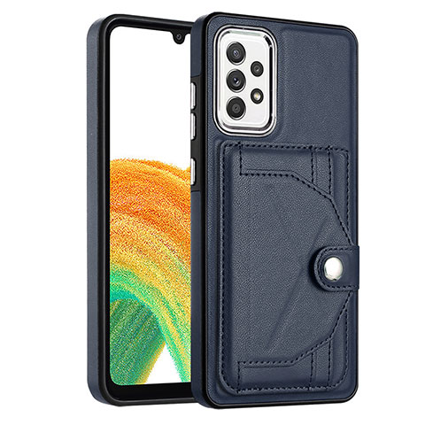 Funda Lujo Cuero Carcasa YB2 para Samsung Galaxy A73 5G Azul