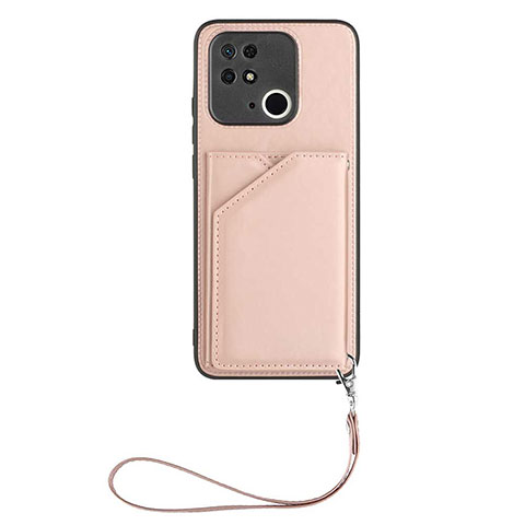 Funda Lujo Cuero Carcasa YB2 para Xiaomi Redmi 10 India Oro Rosa