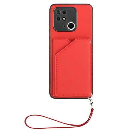 Funda Lujo Cuero Carcasa YB2 para Xiaomi Redmi 10 India Rojo