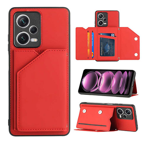 Funda Lujo Cuero Carcasa YB2 para Xiaomi Redmi Note 12 Pro 5G Rojo