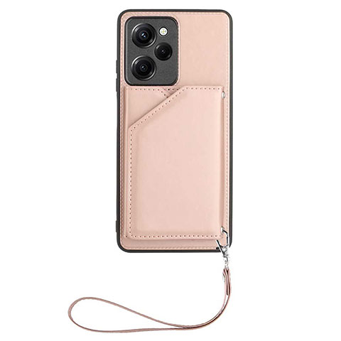 Funda Lujo Cuero Carcasa YB2 para Xiaomi Redmi Note 12 Pro Speed 5G Oro Rosa