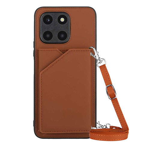 Funda Lujo Cuero Carcasa YB3 para Huawei Honor X6a Marron