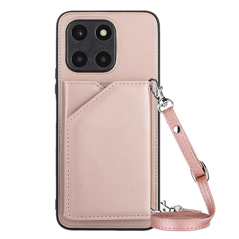 Funda Lujo Cuero Carcasa YB3 para Huawei Honor X6a Oro Rosa