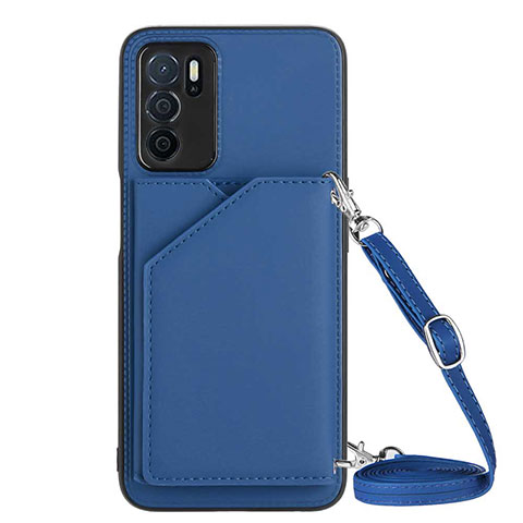 Funda Lujo Cuero Carcasa YB3 para Oppo A16 Azul