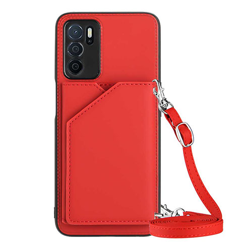 Funda Lujo Cuero Carcasa YB3 para Oppo A16 Rojo