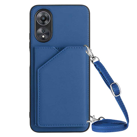 Funda Lujo Cuero Carcasa YB3 para Oppo A17 Azul