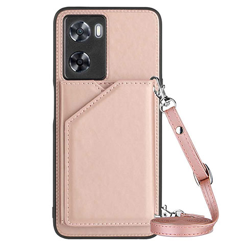 Funda Lujo Cuero Carcasa YB3 para Oppo A57 4G Oro Rosa