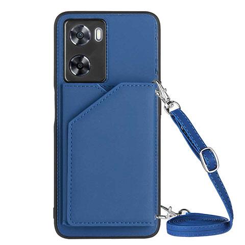 Funda Lujo Cuero Carcasa YB3 para Oppo A77 4G Azul