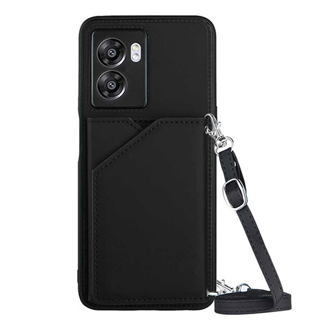 Funda Lujo Cuero Carcasa YB3 para Oppo A77 5G Negro