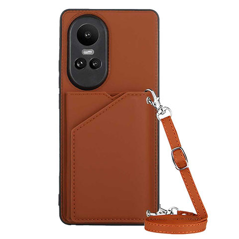 Funda Lujo Cuero Carcasa YB3 para Oppo Reno10 5G Marron