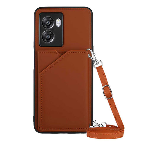 Funda Lujo Cuero Carcasa YB3 para Realme V23 5G Marron