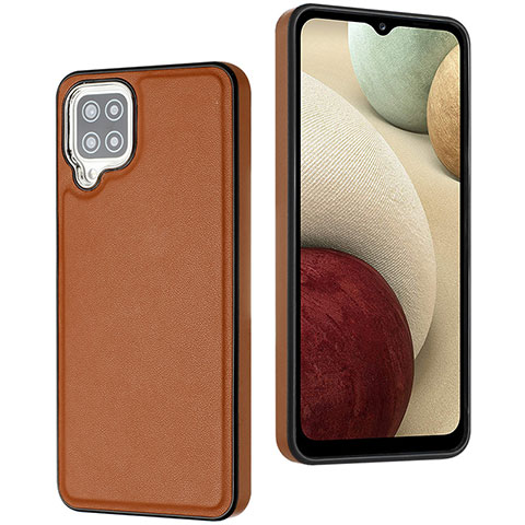 Funda Lujo Cuero Carcasa YB3 para Samsung Galaxy A12 5G Marron