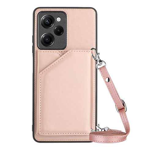 Funda Lujo Cuero Carcasa YB3 para Xiaomi Poco X5 Pro 5G Oro Rosa