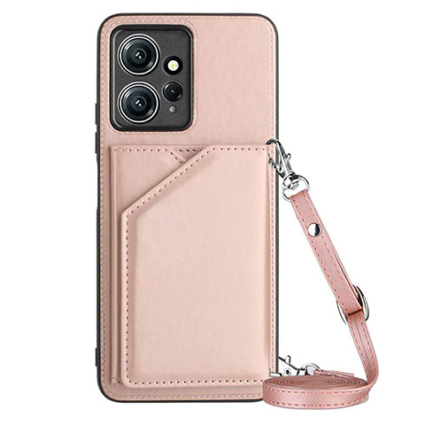 Funda Lujo Cuero Carcasa YB3 para Xiaomi Redmi Note 12 4G Oro Rosa