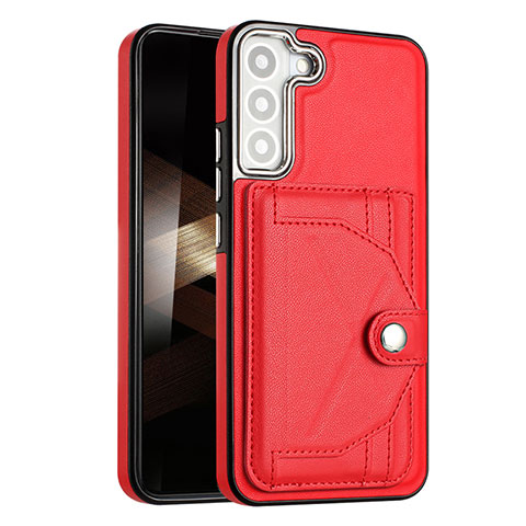 Funda Lujo Cuero Carcasa YB5 para Samsung Galaxy S25 5G Rojo