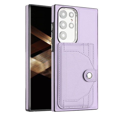 Funda Lujo Cuero Carcasa YB5 para Samsung Galaxy S25 Ultra 5G Morado