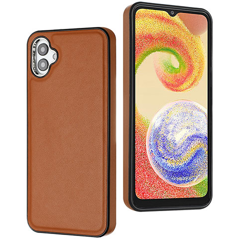 Funda Lujo Cuero Carcasa YB6 para Samsung Galaxy F04 Marron