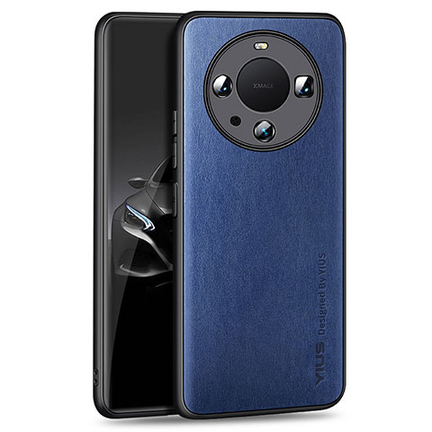 Funda Lujo Cuero Carcasa YM1 para Huawei Mate 60 Azul