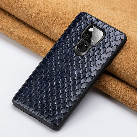 Funda Lujo Cuero Carcasa Z01 para Huawei Mate 20 X 5G Azul