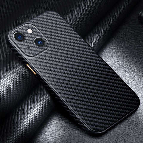 Funda Lujo Fibra de Carbon Carcasa Twill C01 para Apple iPhone 15 Negro