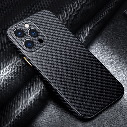 Funda Lujo Fibra de Carbon Carcasa Twill para Apple iPhone 13 Pro Max Negro