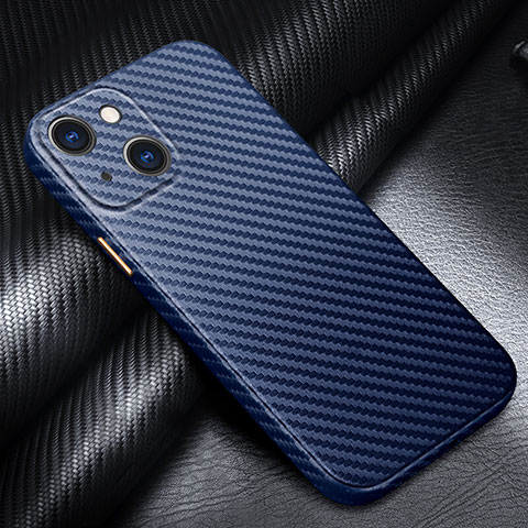 Funda Lujo Fibra de Carbon Carcasa Twill para Apple iPhone 15 Azul