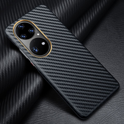 Funda Lujo Fibra de Carbon Carcasa Twill para Huawei P50 Pro Negro