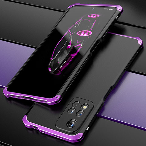 Funda Lujo Marco de Aluminio Carcasa 360 Grados P01 para Xiaomi Mi 11i 5G (2022) Morado