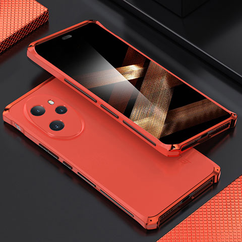 Funda Lujo Marco de Aluminio Carcasa 360 Grados para Huawei Honor 100 Pro 5G Rojo