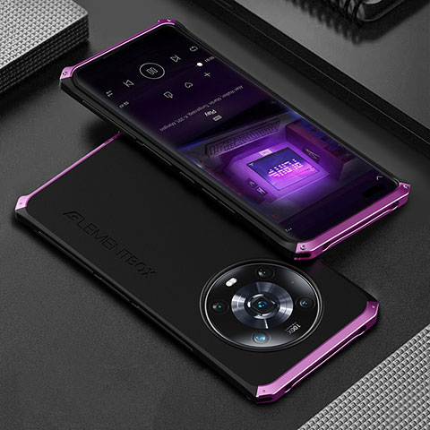 Funda Lujo Marco de Aluminio Carcasa 360 Grados para Huawei Honor Magic4 5G Morado