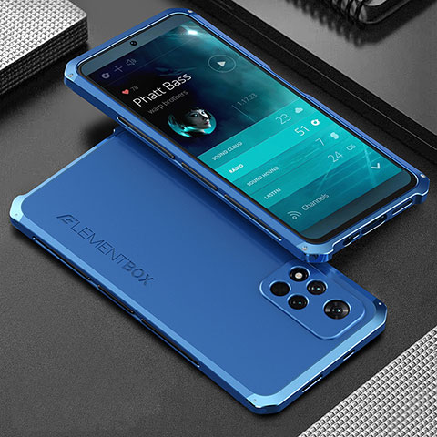 Funda Lujo Marco de Aluminio Carcasa 360 Grados para Xiaomi Redmi Note 13  5G Azul y Negro