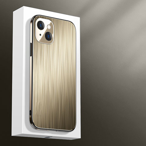 Funda Lujo Marco de Aluminio Carcasa M01 para Apple iPhone 13 Mini Oro