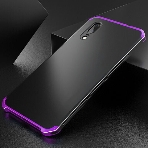 Funda Lujo Marco de Aluminio Carcasa M01 para Huawei P20 Morado