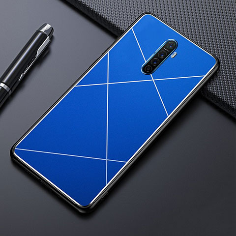 Funda Lujo Marco de Aluminio Carcasa M01 para Oppo Reno Ace Azul