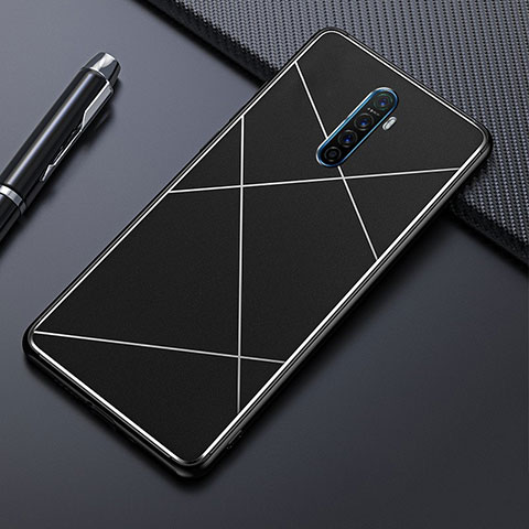 Funda Lujo Marco de Aluminio Carcasa M01 para Oppo Reno Ace Negro