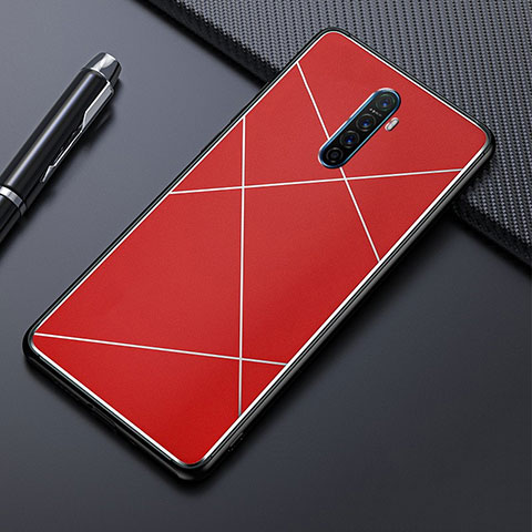 Funda Lujo Marco de Aluminio Carcasa M01 para Oppo Reno Ace Rojo