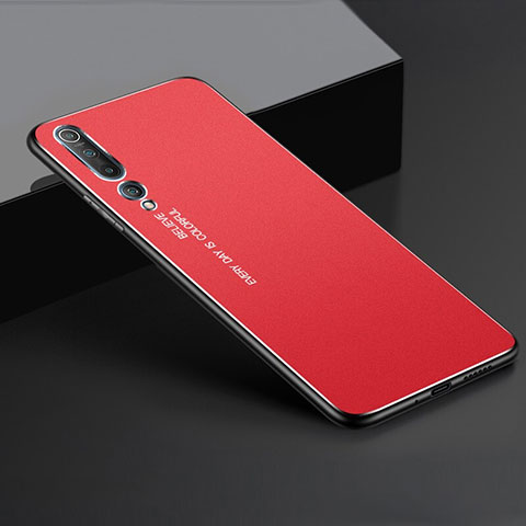 Funda Lujo Marco de Aluminio Carcasa M01 para Xiaomi Mi 10 Rojo