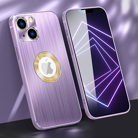 Funda Lujo Marco de Aluminio Carcasa M08 para Apple iPhone 14 Morado