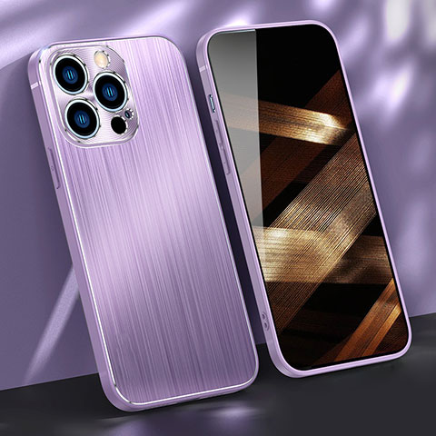 Funda Lujo Marco de Aluminio Carcasa M09 para Apple iPhone 14 Pro Morado