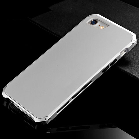 Funda Lujo Marco de Aluminio Carcasa para Apple iPhone SE (2020) Plata