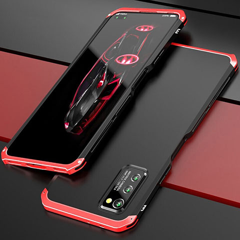 Funda Lujo Marco de Aluminio Carcasa para Huawei Honor V30 5G Rojo y Negro