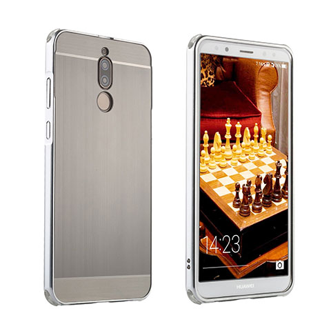 Funda Lujo Marco de Aluminio Carcasa para Huawei Nova 2i Plata