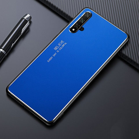 Funda Lujo Marco de Aluminio Carcasa para Huawei Nova 5 Azul