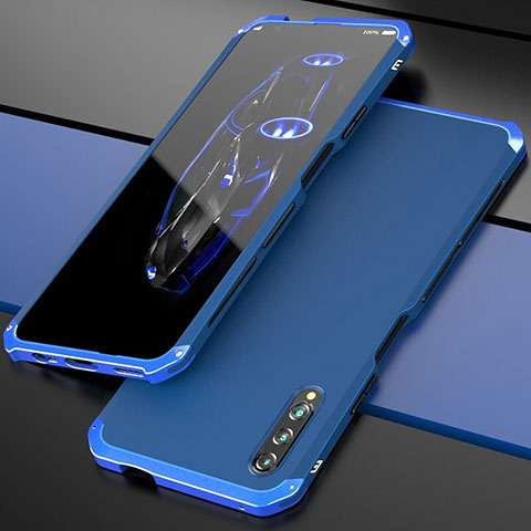 Funda Lujo Marco de Aluminio Carcasa para Huawei P Smart Pro (2019) Azul